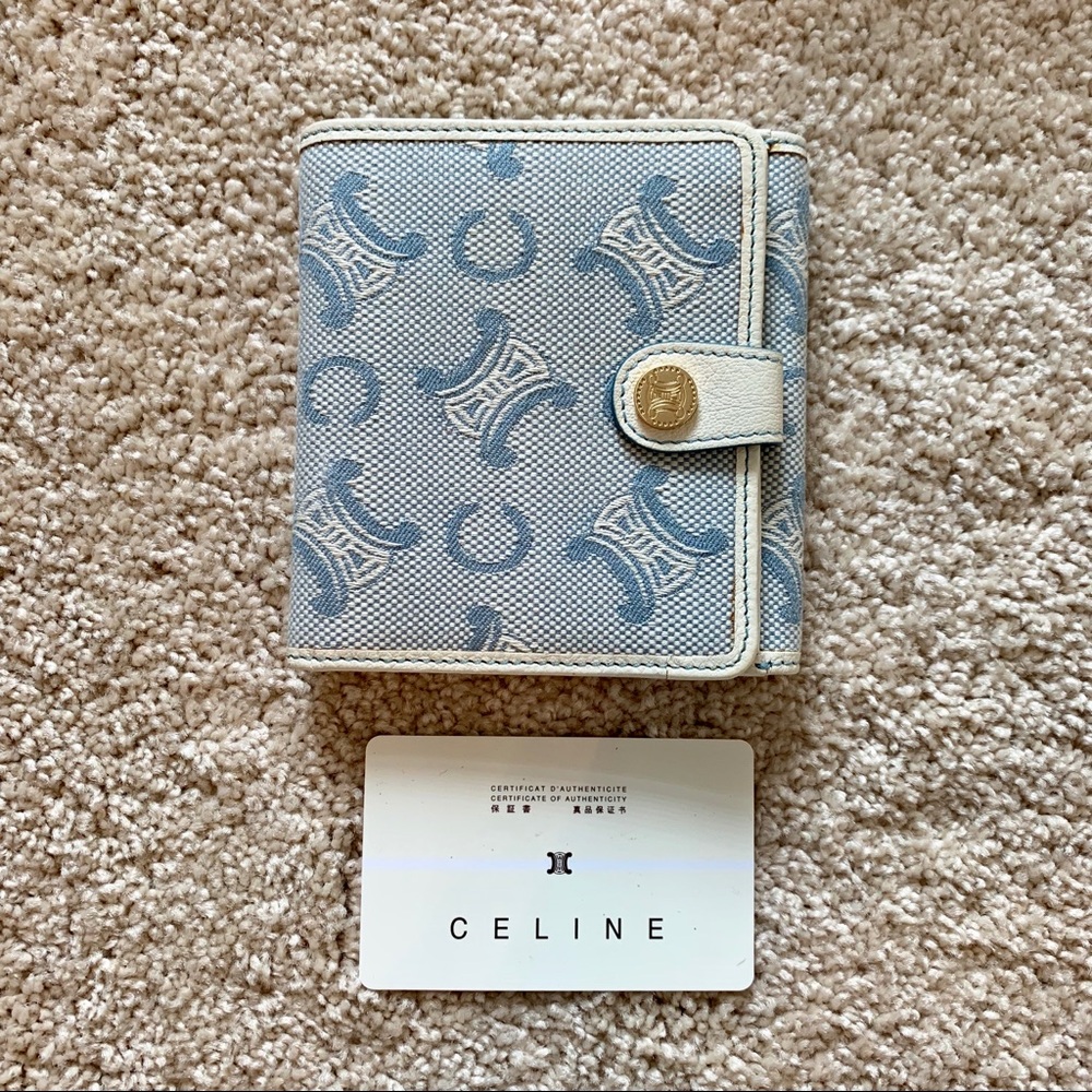 New Céline Leather Trimmed Monogram Wallet